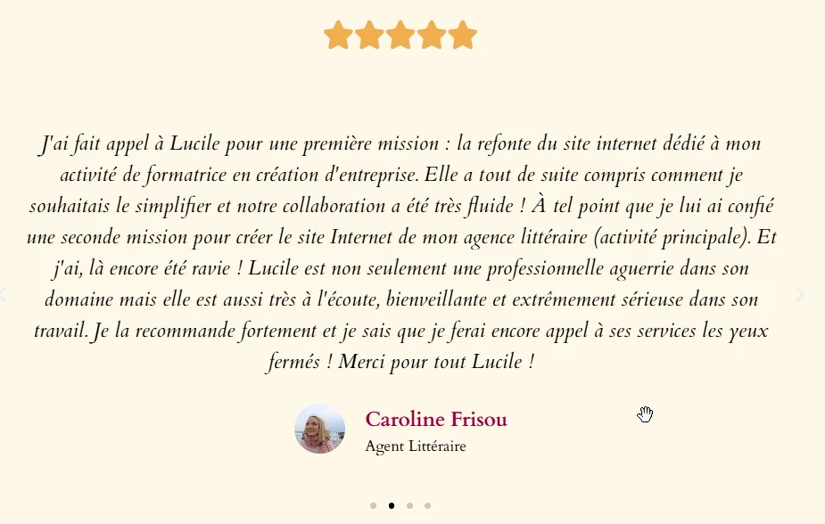 La section témoignage est importante elle elle traduit une plus grande confiance du prospect